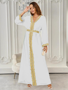 Middle East Europe and America Arab Women's dress Dress Elegant abaya Dubai Robe Saudi Travel Wear