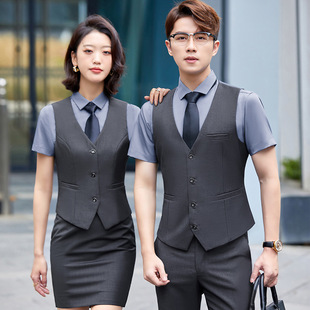 Professional Suit Vest Korean Style Waistcoat Formal Dress Bank Suit Vest Spring Women's Black Work Clothes