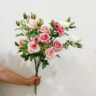 Colorful rose artificial flower living room furnishings floral ornaments flower arrangement dining table tea table decoration plastic silk flower bouquet