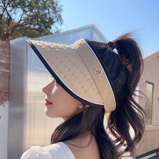 Summer children's version of the empty top hat 2024 new outdoor sports fashion animal sun hat UV protection sun hat