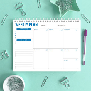 Трансграничная минималистская записная книжка WEEKLY PLANNER Английский план недели книга катушка книга ежедневного планирования книга записей