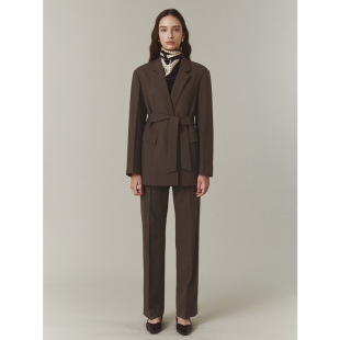 Elborn Doris Casual Suit Women's 2023 Spring and Autumn Korean-style Commuter Lace-up Waist Jacket