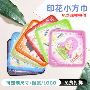 Japanese small square towel handkerchief kindergarten towel microfiber towel printed handkerchief cartoon saliva towel wholesale