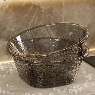 Transparent Wavy Washbasin Household Thickened Durable Plastic Basin Transparent Student Dormitory Basin Laundry Basin Large Size