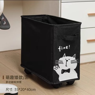 Wheeled Dirty Clothes Basket Japanese-style Home Oxford Cloth Laundry Basket Clothes Storage Dirty Clothes Basket Yoga Mat Storage Basket