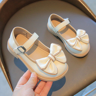 Girls Small Leather Shoes 2024 Spring and Autumn New All-match Large Children's Princess Shoes British Style Children's Soft-soled Single-layer Shoes for Students
