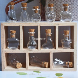 Новые аксессуары diy бутылка желаний деревянная пробка стеклянная бутылка прозрачный мини-ландшафтный орнамент маленькая подарочная бутылка