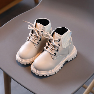 Children's Martin Boots 2023 Autumn and Winter New Wool Mouth Leather Short Boots Boys Short Boots Girls British Single Boots