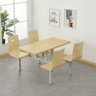 Canteen Dining Tables and Chairs School Student Combination Staff Staff Institutions Factory Restaurant Tables and Chairs Four-person One-piece