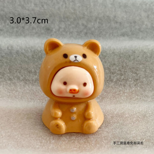 Year of the Snake New Ruby Internet Celebrity Cute Piggy Resin DIY Ornament Cartoon Car Decoration Tiktok Same Style Blind Bag