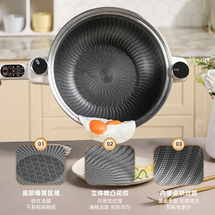 Multi-functional Micro-pressure Electric Cooking Pot Wok Household Cooking Frying Pot Plug-in Electric Heating Pot High-power Electric Frying Pot