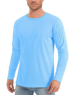Cross-border Anti-ultraviolet Base Shirt Sunscreen Clothing Men's Spring and Summer Sports Running Crewneck Breathable Long-sleeved Sunscreen Clothing