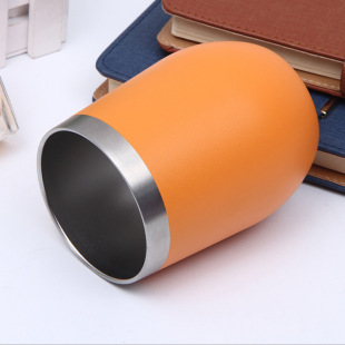 Amazon for 12Ozu 304 stainless steel plastic-sprayed eggshell Cup vacuum double-layer thermos swig egg cup