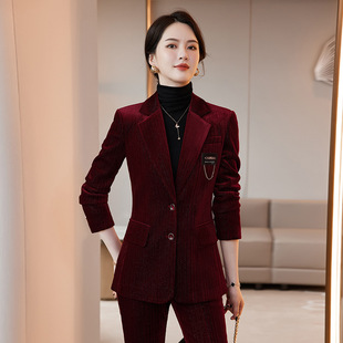 KY8059 purplish red professional casual suit jacket women's autumn and winter new two-piece suit temperament professional work clothes
