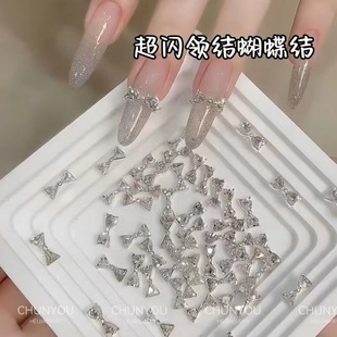 Сетка красный новый серебряный галстук-бабочка маникюр