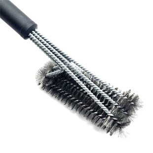 Factory wholesale hot selling three stainless steel barbecue cleaning brush barbecue brush wire brush BBQ barbecue tools