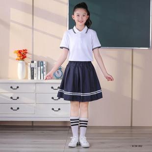 Junior high school student class uniform school uniform primary school student group uniform men's and women's same summer leisure sports short sleeve suit