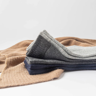 22 years of cross-border supply in autumn and winter solid color warm Men's Terry rabbit wool socks lengthened napped women's socks