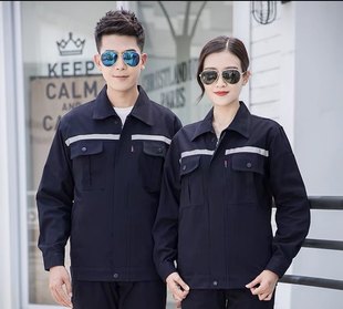 Spring and Autumn Cotton Thickened Work Clothes Wear-resistant Dirty Wear-resistant Clothing suit Factory Clothing Auto Repair Workshop Site Electrician Cotton