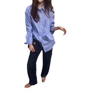 Plaid Long-sleeved Shirt Women's Spring and Autumn 2024 New Loose Slim-fit Plaid Shirt