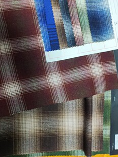 Plaid wool blend suit fabric semi-worsted wool polyester renewable garment trench coat pants fabric