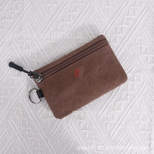 European and American Fashion Brand Small Bag Canvas Coin Purse Ins Style Card Bag Card Case Key Bag Storage Bag Bank Card Bag New