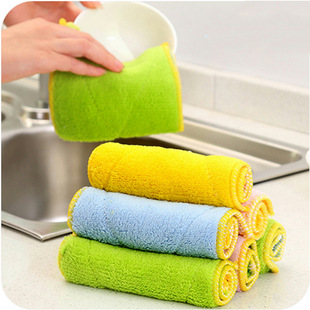 Lint-free absorbent rag thickened non-stick oil fiber tablecloth kitchen household cleaning dishwashing towel dish cloth