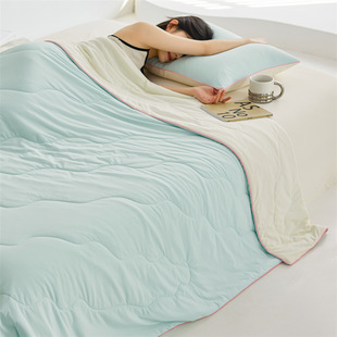 Class A Ice Silk Summer Cool Quilt Summer Air-conditioning Quilt Solid Color Ice Cream Quilt Core Cool Silk Machine Washable Quilt Children's Quilt