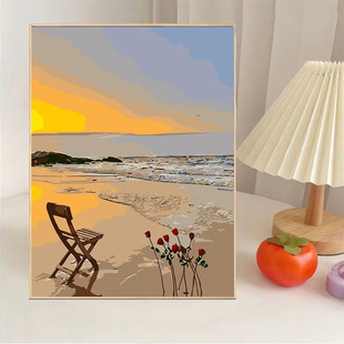 Free Shipping diy Digital Oil Painting Cartoon Children's Animation Coloring Decoration Cute Handmade Filling Color Oil Painting Wholesale