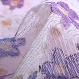 Polyester Ammonia Korean Net Digital Trumpet Flower Print Four-sided Elastic Mesh Body Shaping Underwear Mesh Fashion Women's Clothing