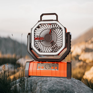 Cross-border new outdoor camping fan outdoor shaking head long battery life lithium battery fishing camping fan