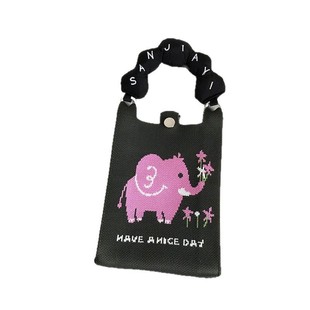 New Niche Design Cute Cartoon Mini Knitted Mobile Phone Bag All-match Small Portable Commuter Crossbody Small Square Bag