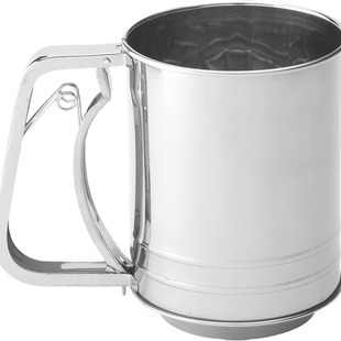 Stainless steel flour sieve handheld semi-automatic flour sieve hand pressure powder sieve sugar sieve in stock baking tools