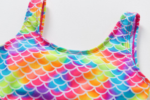 In stock new 3-12 years old children's swimsuit blue fish scale girls' swimsuit one-piece Children's swimsuit