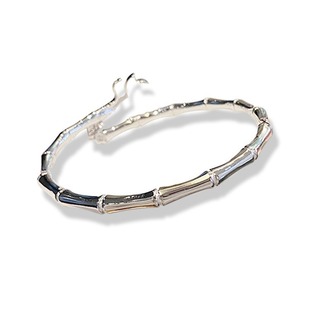 Bamboo Silver Bracelet Female Sterling Silver 9999 Young Bamboo Newspaper Safe Foot Silver Bracelet for Girlfriend Gift Niche Silver Jewelry