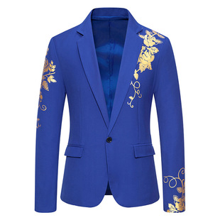 Amazon cross-border 24 Spring and Autumn new solid color slim fit one button casual suit men's wedding slim fit suit top