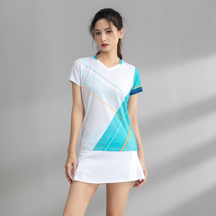 New Korean Badminton Suit Short-sleeved Men's and Women's Children's Suit Table Tennis Suit Tennis Sports Training Printing Group Purchase
