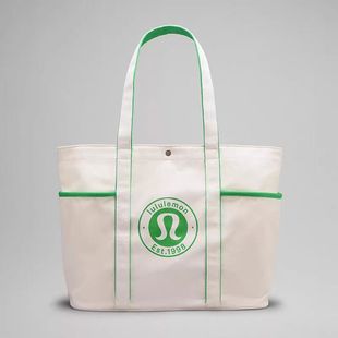 2025 New Trend Lulu Canvas Large Capacity Tote Bag Shopping Bag Fashion Shoulder Bag Travel Bag