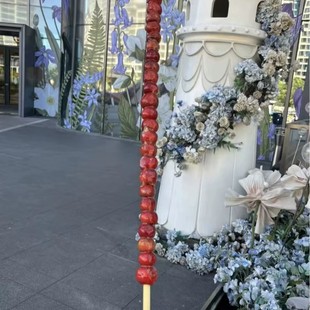 Net red 1 meter long sugar gourd round bamboo stick 100cm bamboo stick wholesale strawberry fruit string 1 meter bamboo stick