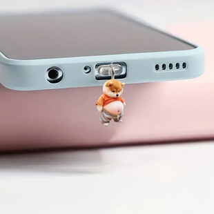 Акрил милый собачий кулон подходит для телефона Apple Lightning интерфейс и Type-c овальный интерфейс