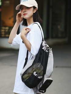 Mesh Swimming Bag Hollow Mesh Handbag Storage Bag Beach Bath Bag Fitness Travel Backpack Large Capacity