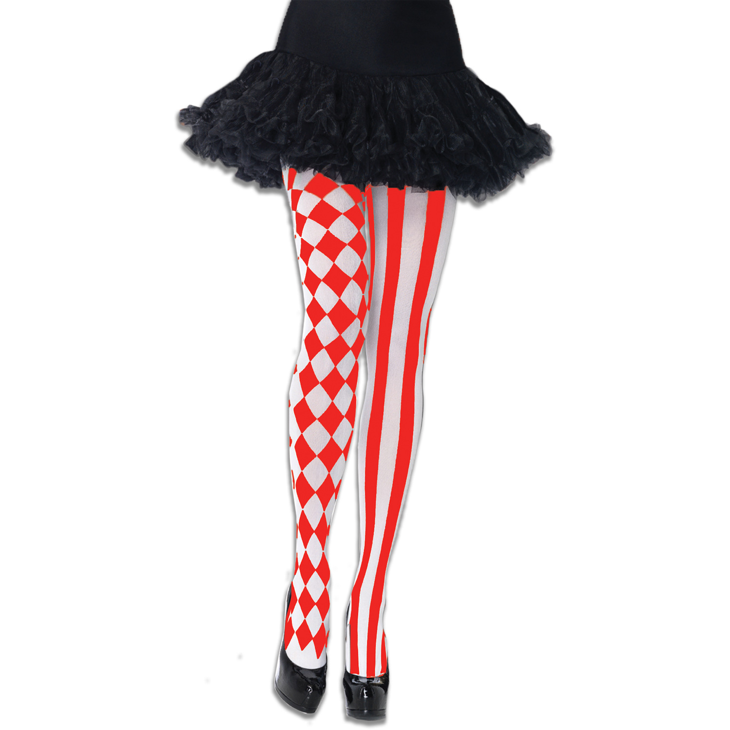 Halloween Black and White Diamond-Shaped Socks, Comfortable Tights, Essential for Clown Parties