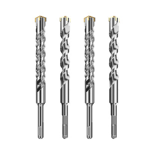 Percussion drill bit electric hammer round handle 6mm lengthened through-wall perforated concrete square handle four-pit cross universal turn head