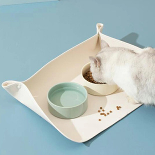 in stock Pet Waterproof Mat Dogs and Cats Eating Anti-scattering Leather Dirty Mat Half Pack Cat Bowl Mat