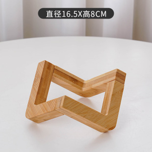 South Korea UFO bowl bamboo triangle shelf Pet Bowl rack increased neck protection creative anti-knock cat bowl rack dog bowl