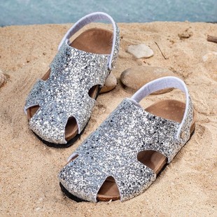 Children's Sandals and Slippers 2025 Summer New Hollow Baotou Sandals Fashion Personality Outdoor European and American Cork Slippers Tide