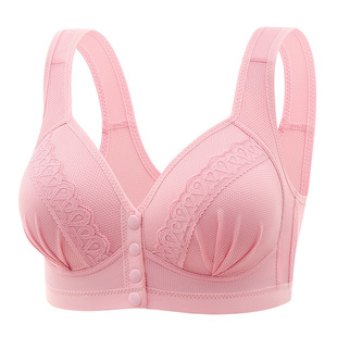 Spot direct selling new bra without steel ring for middle-aged and elderly thin front opening buckle vest bra for the elderly large size underwear