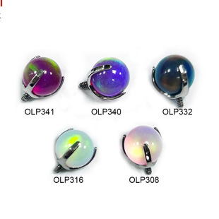 Titanium alloy F136 aurora australia ball jelly australia ball opal lip nail tongue nail eyebrow nail earring internal thread