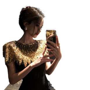 2025 new socialite dress cross-border high-level temperament socialite wind bead shawl long party dress
