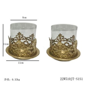 Amazon Vintage Candlestick Aromatherapy Candle Cup Iron Candle Holder Candlelight Dinner Candle Holder Container Shooting Props